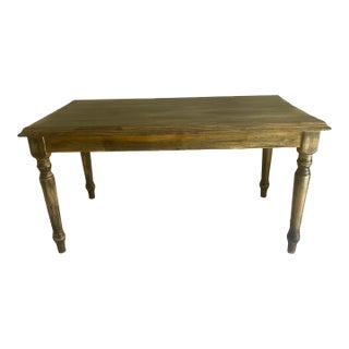 Hand-Refinished Solid Wood Farmhouse Table - Timeless Rustic Charm For Sale