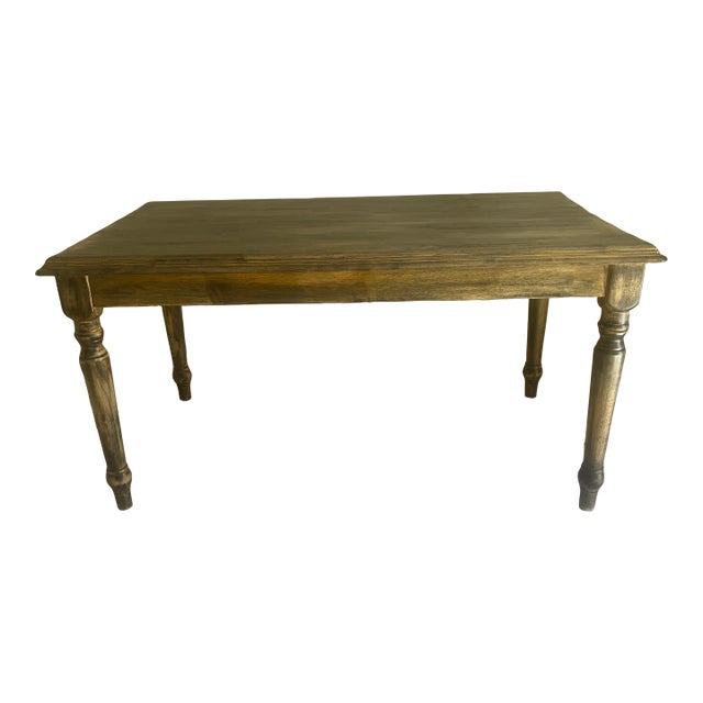 Hand-Refinished Solid Wood Farmhouse Table - Timeless Rustic Charm For Sale