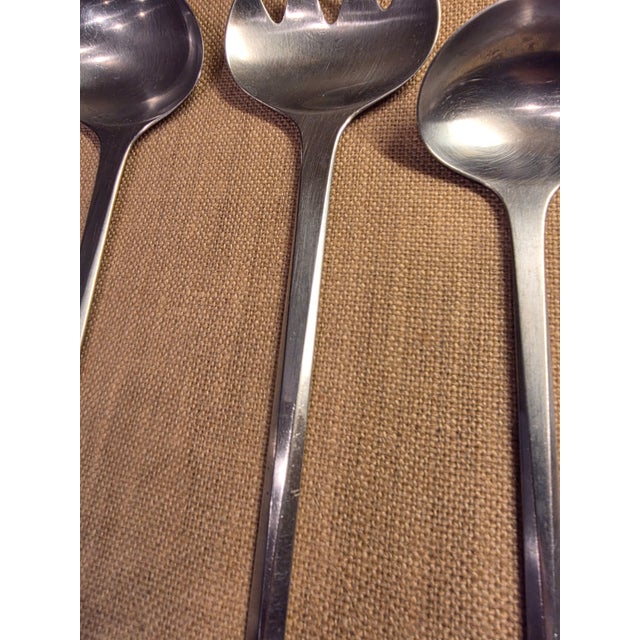 1970s Georg Jensen Stainless Steel "Prism" Pattern Serving Pieces For Sale - Image 5 of 13