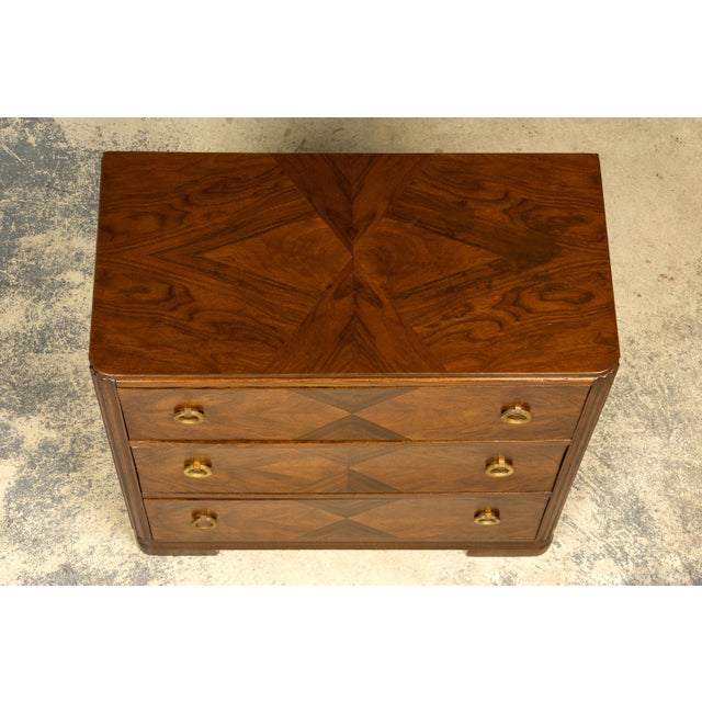 Art Deco French Art Deco Geometric Walnut Commode by Mercier Frères, Paris, Circa 1930 For Sale - Image 3 of 18