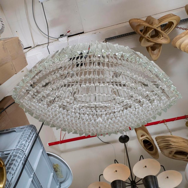 1960s Tiered glass prism chandelier by Venini For Sale - Image 5 of 10