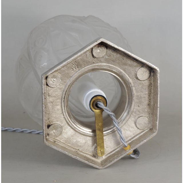 French Art Deco Table Lamp by Petitot & Muller Freres 1930 France For Sale - Image 10 of 13