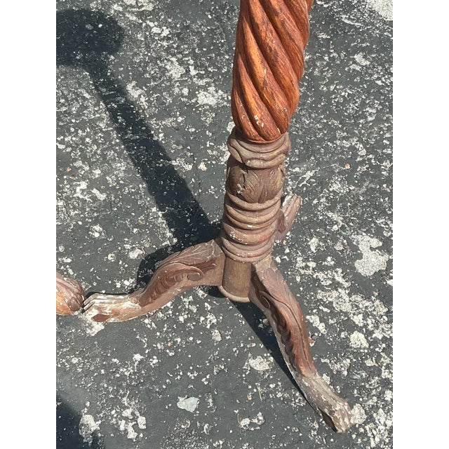 Wood Vintage Boho Turned Wood Candlestick Pedestals - Set of 2 For Sale - Image 7 of 8