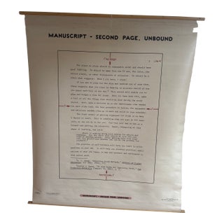 Vintage 1969 Typing Instruction Pull-Down Chart – Secretary School Poster -- Poster H For Sale
