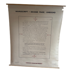 Vintage 1969 Typing Instruction Pull-Down Chart – Secretary School Poster -- Poster H