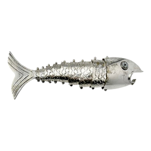 Vintage Articulated Metal Fish Bottle Opener Nautical Barware