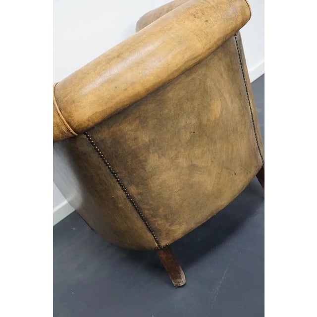 Vintage Dutch Cognac Colored Leather Club Chair For Sale - Image 16 of 17
