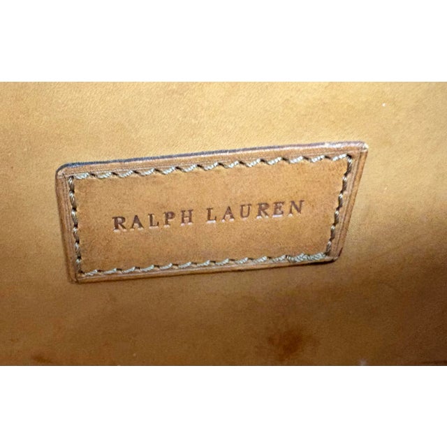 Ralph Lauren Vintage Tooled Leather Satchel For Sale - Image 11 of 12