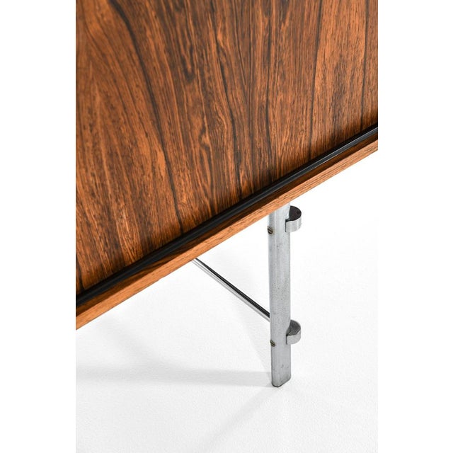 Wood Freestanding Sideboard in Rosewood and Chromed Steel attributed to Jan Lunde Knudsen, 1960s For Sale - Image 7 of 10