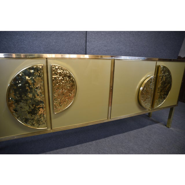 Italian Birch Sideboard with Gold Murano Glass and Brass Handles from Justfurnituress SRL For Sale - Image 18 of 18