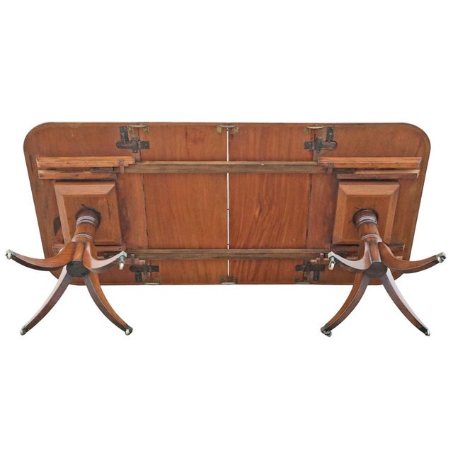 Wood Antique 19th Century Twin Pedestal Extending Dining Table For Sale - Image 7 of 12