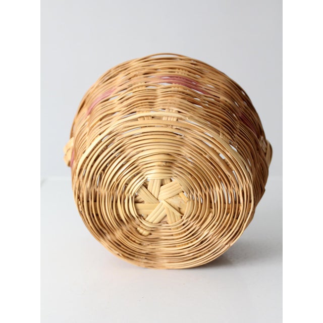 Vintage Woven Gathering Basket With Handle For Sale - Image 12 of 12