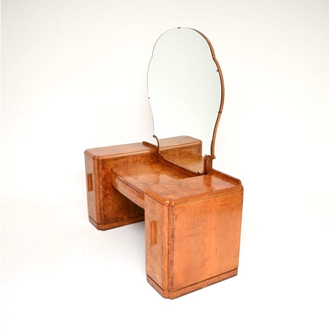 Art Deco Burr Walnut Dressing Table, 1930 For Sale - Image 4 of 10