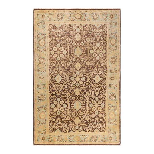 Red Eclectic, One-of-a-Kind Hand-Knotted Area Rug in Red, 6' 3" x 9' 6" For Sale - Image 8 of 8