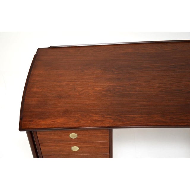 Brown Vintage Danish Executive Desk attributed to Dyrlund, 1960 For Sale - Image 8 of 13
