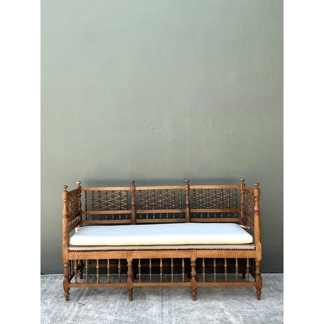 Vintage Carved Wood Spindle Bench For Sale - Image 17 of 18