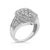Contemporary Sterling Silver 1 Cttw Diamond Pear-Shaped Triple Halo Cluster Ring - Size 7 For Sale - Image 3 of 6