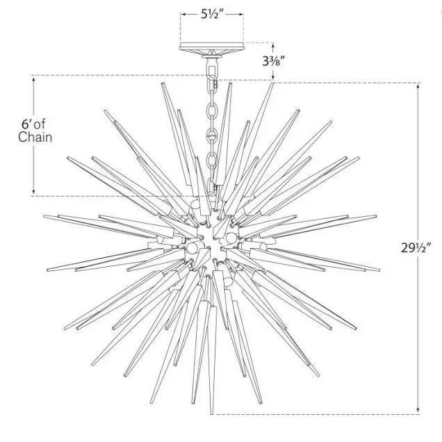 Modern Chapman & Myers for Visual Comfort Signature Quincy Medium Sputnik Chandelier in Polished Nickel with Clear Acrylic For Sale - Image 3 of 3