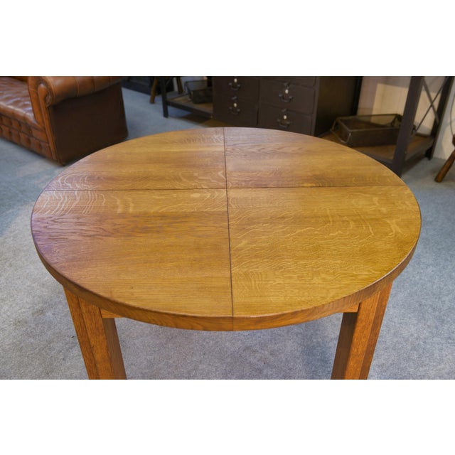 Round Oak Table from Maison Regain, 1970s For Sale - Image 4 of 9