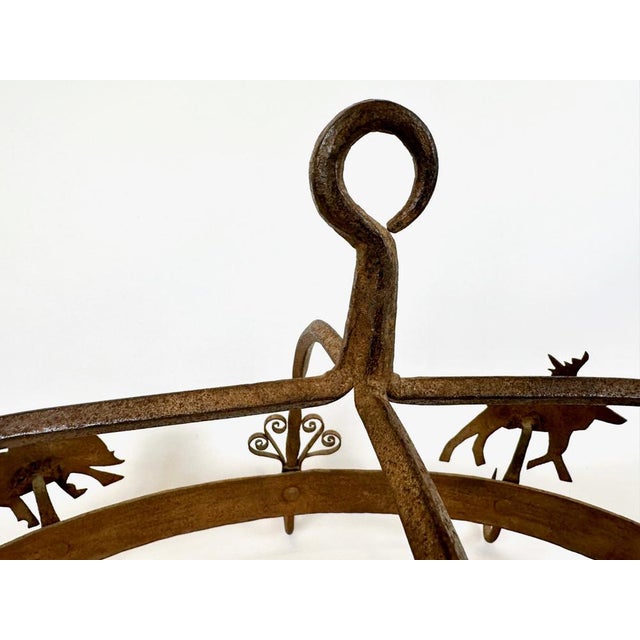Antique French Kitchen Pot Rack in Wrought Iron, 1800s For Sale - Image 3 of 16