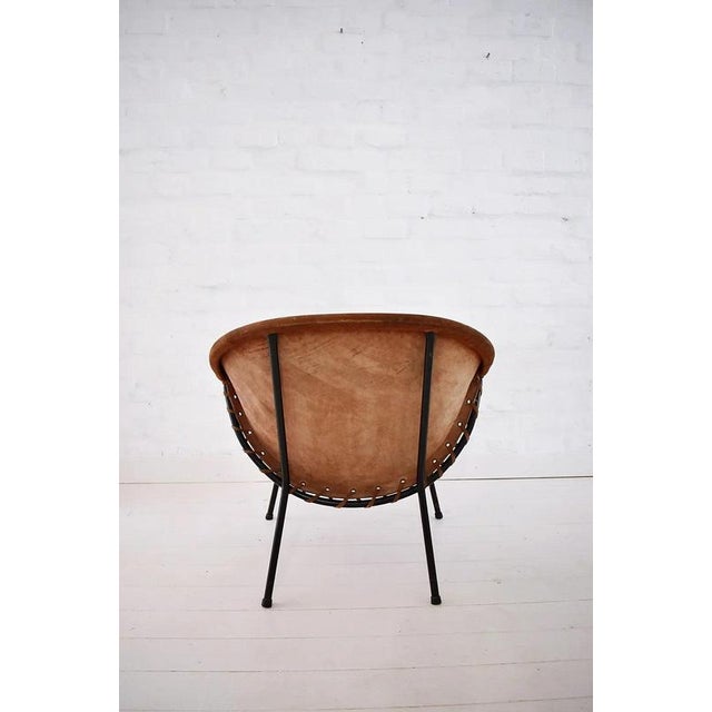 Black Vintage Balloon Easy Chair in Suede, Hungary, 1960s For Sale - Image 8 of 14