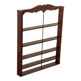 Vintage Colonial Williamsburg Style Mahogany Large Hanging Wall Plate Shelf For Sale