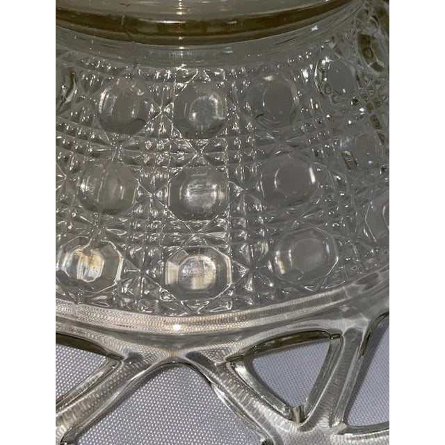 Art Deco Vintage Imperial Depression Glass Button Cane Bowl For Sale - Image 3 of 8