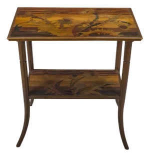 French Art Nouveau Marquetry Table by Emile Galle, 1900s