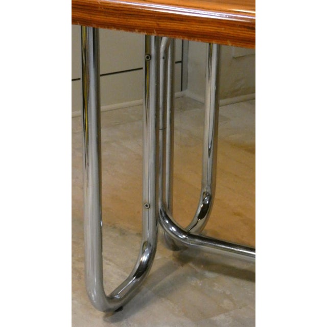 Modernist Bauhaus Desk in Wood and Chromed Steel, France, 1950s For Sale - Image 13 of 18