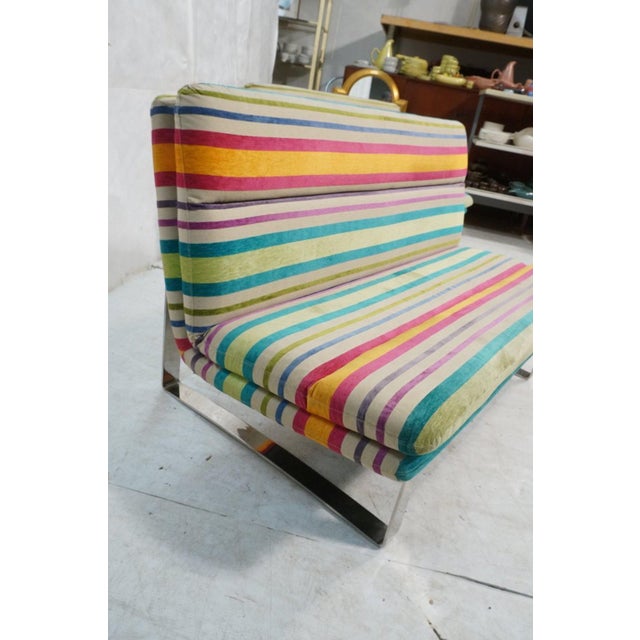 Artifort Set of 2 Kho Liang Ie for Artifort Awning Striped Chenille Sofas For Sale - Image 4 of 8
