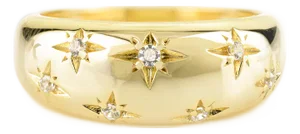 Diamond Studded Celestial Galaxy Ring in Solid Silver- Size 7