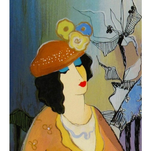 Brown Itzchak Tarkay, Sophia Relaxes at the Cafe, Circa 1990 For Sale - Image 8 of 11