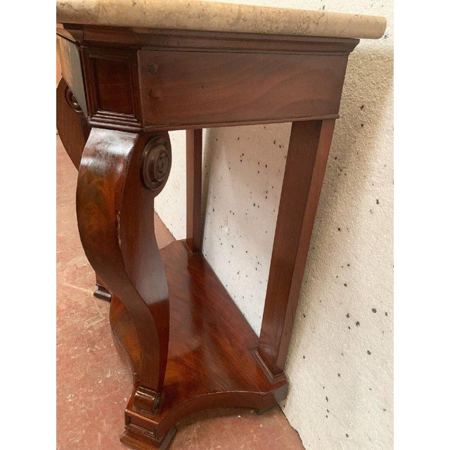 Louis Philippe Console in Mahogany and Veneer, 19th Century For Sale - Image 6 of 15