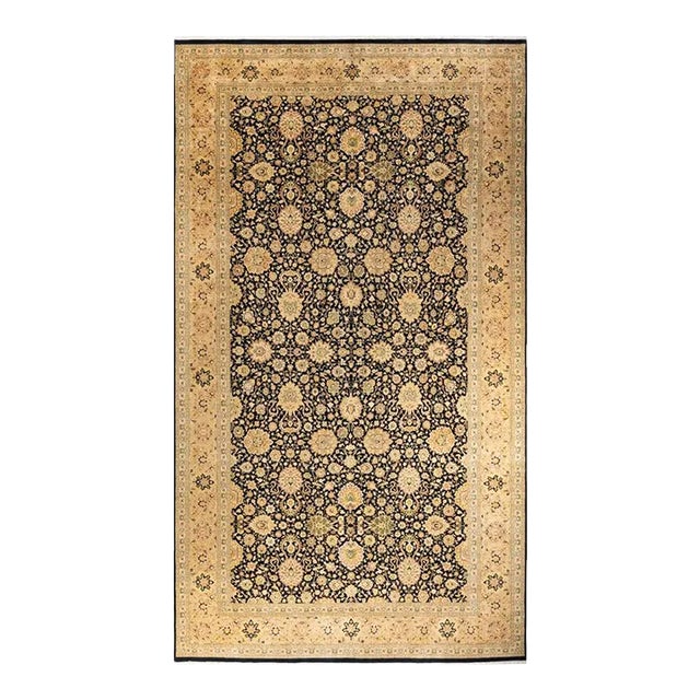 Mogul, One-of-a-Kind Hand-Knotted Area Rug in Black, 9' 1" x 16' 4" For Sale