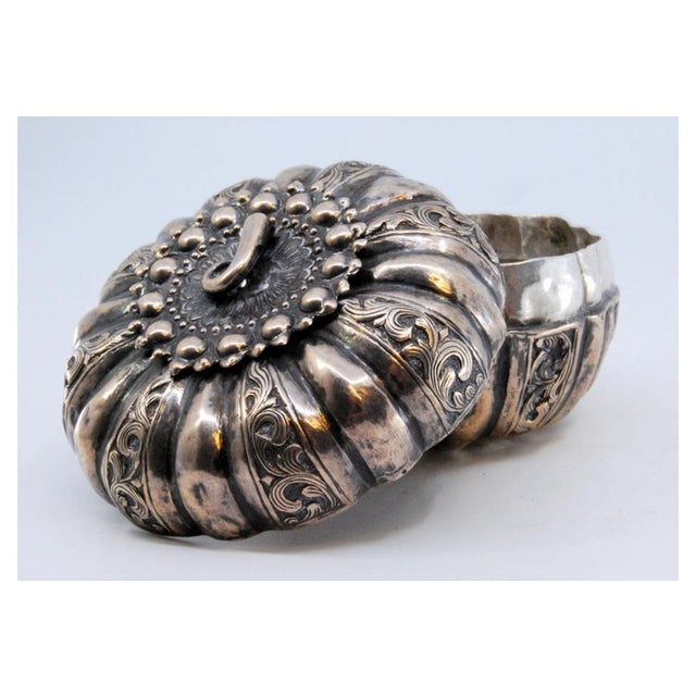 Silver Rosary Box in the Shape of a Fruit with Removable Lid For Sale - Image 4 of 10