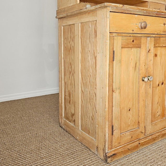 Antique English Pine Dresser Base & Plate Rack - Circa 1870 For Sale - Image 16 of 17