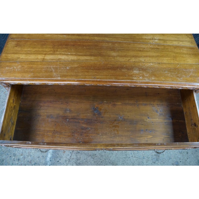 Vintage Italian French Country Louis XV Carved Walnut Commode Chest Dresser For Sale - Image 11 of 18