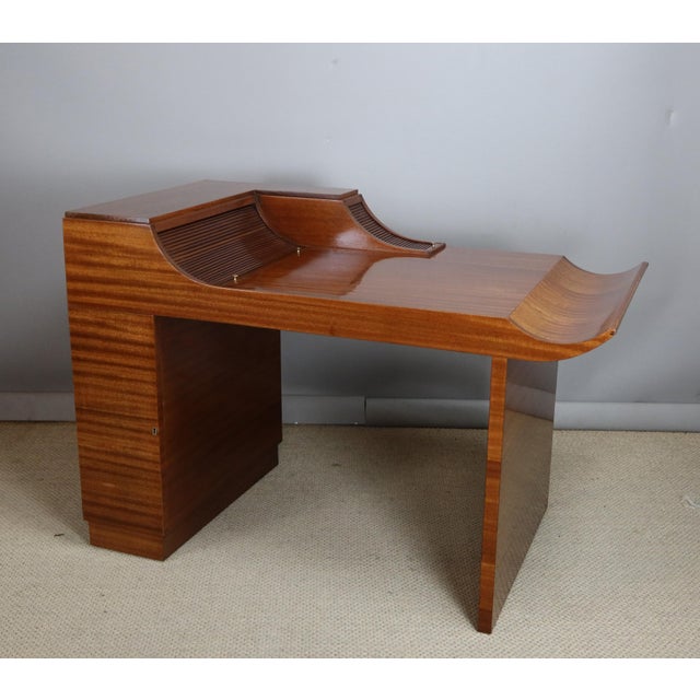 Brown Art Deco Desk in the style of Maurice Dufrène, 1930s For Sale - Image 8 of 17