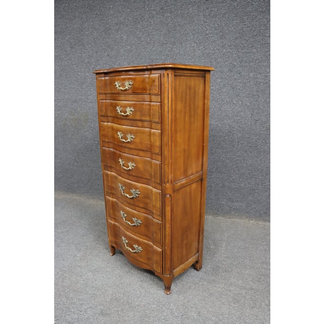 John Widdicomb French Provincial Cherry Lingerie Chest/Tall Dresser For Sale - Image 10 of 11