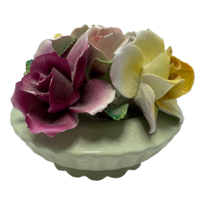 Vintage Thorley Staffordshire English Bone China Porcelain Rose Bouquet Sculpture