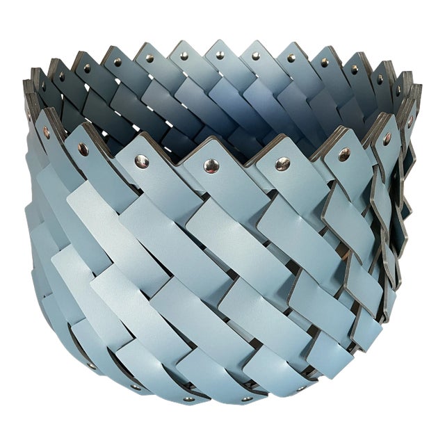 Medium Braided Basket Teal For Sale