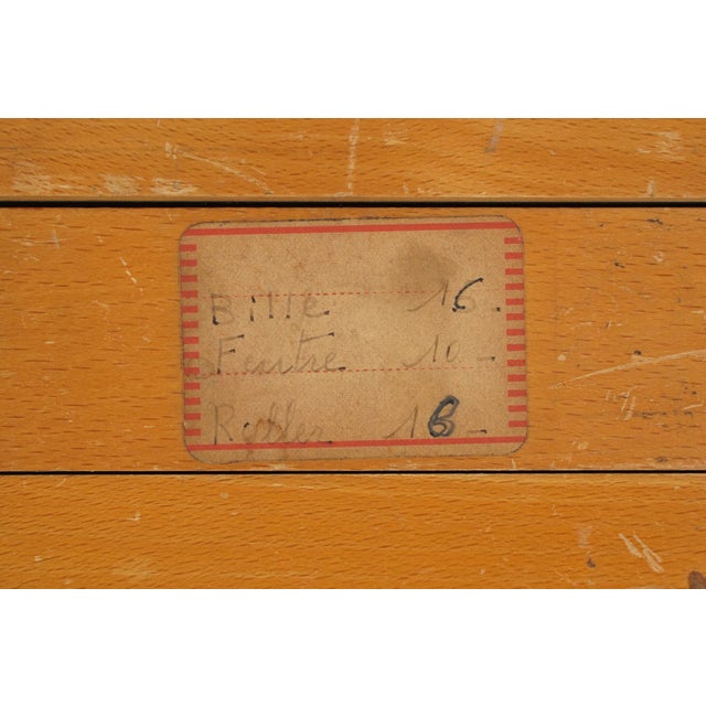 Vintage French J.M. Paillard Wood Art Supply Display Cabinet For Sale - Image 9 of 16