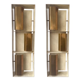 Pair of Brass Sconces "Finestra" 12664 by Gio Ponti for Arredoluce. Italy, 1950s For Sale