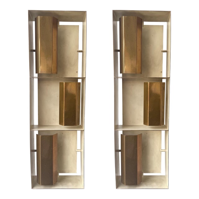 Pair of Brass Sconces "Finestra" 12664 by Gio Ponti for Arredoluce. Italy, 1950s For Sale