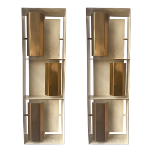 Pair of Brass Sconces "Finestra" 12664 by Gio Ponti for Arredoluce. Italy, 1950s