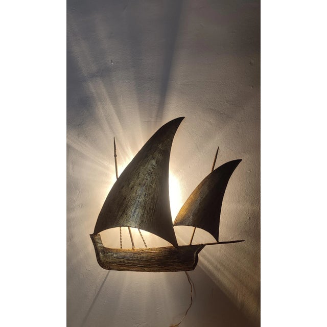 Spanish Wrought Iron Wall Light, 1960s For Sale - Image 9 of 10