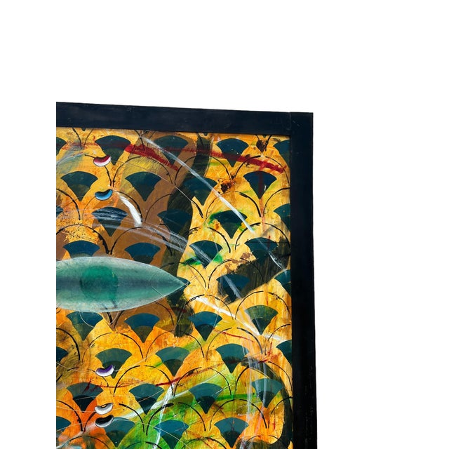 Yuval Shaul, Large Israeli Abstract Pattern & Decoration Oil Painting Yuval Shaul Steel Frame For Sale - Image 10 of 13