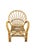 This pair of vintage mid-century bohemian bentwood rattan and bamboo armchairs features a striking, organic design...