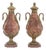 French Ormolu Mounted Rouge Griotte Urns, Pair For Sale