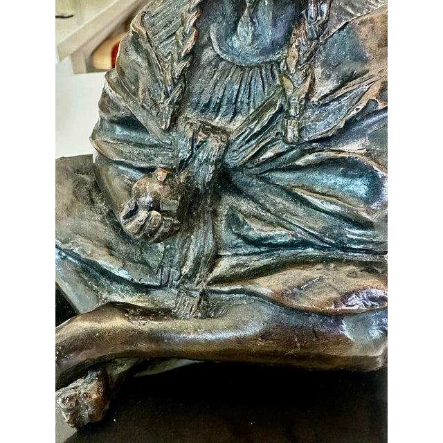 Glenda Hecksher's "Marta" Bronze Figure Indigenous Woman & Baby Statue For Sale - Image 11 of 17